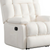 39" White Faux Leather Manual Recliner