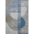5' X 8' Denim Blue Ivory And Gray Geometric Washable Area Rug With UV Protection
