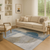 5' X 8' Denim Blue Ivory And Gray Geometric Washable Area Rug With UV Protection