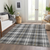 5' X 8' Charcoal Ivory And Gold Plaid Washable Area Rug With UV Protection