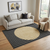 5' X 8' Black Ivory And Gold Striped Washable Area Rug With UV Protection