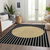 5' X 8' Black Ivory And Gold Striped Washable Area Rug With UV Protection