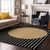 5' X 8' Black Ivory And Gold Striped Washable Area Rug With UV Protection