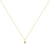 14K Yellow Gold Plated .925 Sterling Silver Brilliant Round Cut Diamond Solitaire Milgrain 18" Pendant Necklace