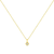 14K Yellow Gold Plated .925 Sterling Silver Brilliant Round Cut Diamond Solitaire Milgrain 18" Pendant Necklace
