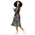 Green and Pink Batik Print Longsleeve Midi Dress