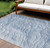 8' X 10' Denim Blue And Blue Abstract Washable Indoor Outdoor Area Rug
