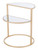 23" Gold And Clear Glass Half Circle End Table