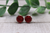 Krystal Red || Druzy Stud Earrings || Mini