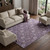 9' X 12' Plum And Ivory Floral Washable Area Rug With UV Protection