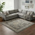 7' X 10' Gray Floral Distressed Area Rug