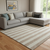 10' X 14' Beige And Taupe Striped Washable Area Rug With UV Protection