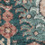 8' Salmon Teal And Peach Damask Washable Area Rug With UV Protection