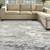 8' X 11' Gray White And Brown Abstract Washable Area Rug With UV Protection