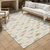 3' X 5' Ivory And Beige Geometric Washable Indoor Outdoor Area Rug