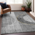 10' X 14' Charcoal Gold And Silver Geometric Washable Area Rug With UV Protection