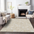 5' X 8' Beige And Ivory Floral Washable Area Rug With UV Protection