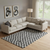 10' X 14' Black And Ivory Geometric Washable Area Rug With UV Protection
