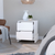 17" White Wood Nightstand