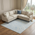 10' X 14' Sky Blue And Ivory Animal Print Washable Area Rug With UV Protection