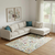 10' X 14' Ivory Blue And Pink Paisley Washable Area Rug With UV Protection