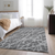 5' X 8' Charcoal And Ivory Abstract Washable Area Rug With UV Protection