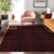 5' X 8' Red And Black Medallion Washable Area Rug With UV Protection