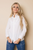 White Stand Collar Ruffles Textured Shirt