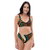 Green and Yellow Safari African Print High-Waisted Recycled Two Piece Swimwear for Women
