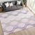 3' X 5' Lavender Ivory And Gray Geometric Washable Indoor Outdoor Area Rug