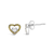 925 Sterling Silver 1/6 Cttw Diamond Open Double Heart Stud Earrings - Choice of Diamond Color