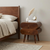 20" Chestnut Solid Wood Round Two Drawer Nightstand