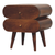 20" Chestnut Solid Wood Round Two Drawer Nightstand