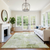 10' X 14' Artichoke Green And Ivory Floral Washable Area Rug With UV Protection
