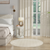 4' Cream And Ivory Geometric Round Rug