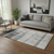 5' X 8' Gray And Ivory Abstract Washable Area Rug With UV Protection