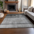 5' X 8' Gray And Ivory Abstract Washable Area Rug With UV Protection