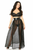 Fishnet & Faux Leather Long Skirt