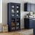72" Navy Blue Solid Wood Four Door Pantry Or Storage Closet