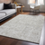 3' X 5' Taupe And Ivory Floral Washable Area Rug With UV Protection