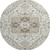 8' Ivory Gray And Beige Oriental Washable Round Rug With UV Protection