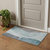 3' X 5' Teal Gray And Ivory Abstract Washable Area Rug With UV Protection
