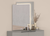 47" Light Gray Wood Lighted Wall Mounted And Dresser Mount Geometric Framed Dresser Mirror