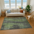 5' X 8' Olive Green Charcoal And Gray Abstract Washable Area Rug With UV Protection