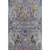 5' X 8' Gray Blue And Gold Floral Washable Area Rug With UV Protection