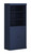 72" Navy Blue Solid Wood Adjustable Six Tier Library Bookcase with Two Doors