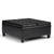 36" Black and Espresso Leather Cocktail Ottoman With Storage
