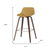 28" Yellow Wood Backless Counter Height Bar Chair