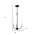 Black Three Light Metal Dimmable Chandelier With Shades