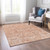9' X 12' Salmon Orange And Gray Floral Washable Indoor Outdoor Area Rug